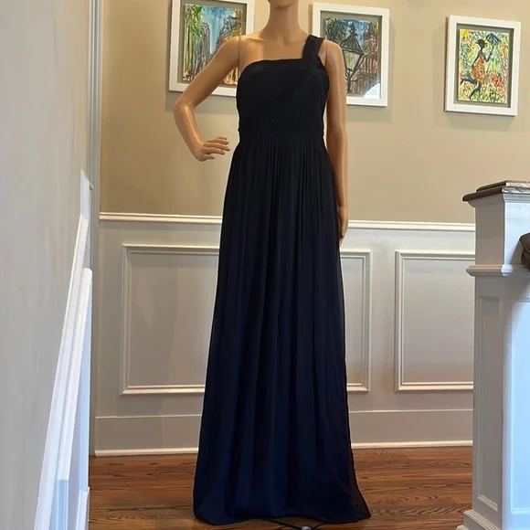 j crew navy maxi dress J Crew Navy Stripe Strapless Jersey Maxi Dress
